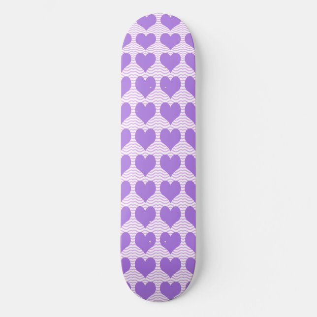 Skateboard Cœurs Violets (Recto)