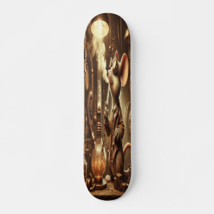 Skateboard "Cog & lunettes : Inventeur de souris Steampunk