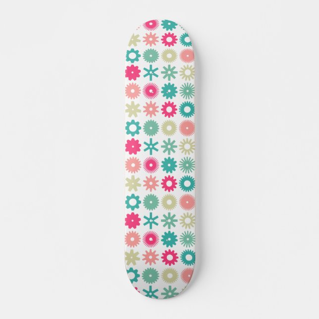 Skateboard Cogs - Couleurs 01 - sur Blanc (Devant)