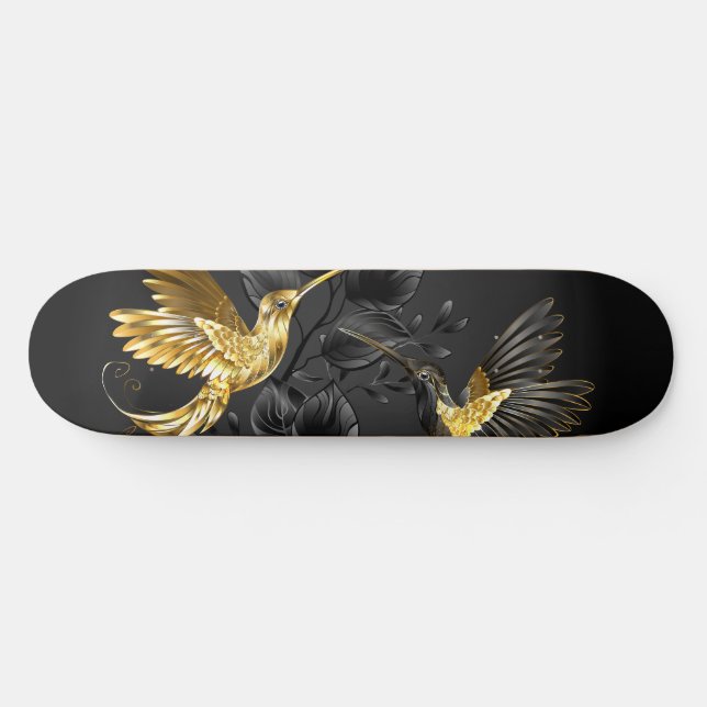 Skateboard Colibri noir et or (Horz)