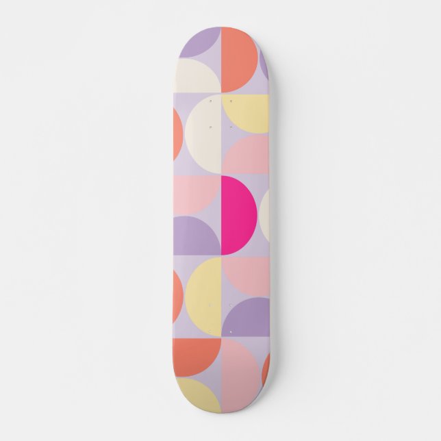 Skateboard Collage Motif moderne du milieu du siècle (Devant)