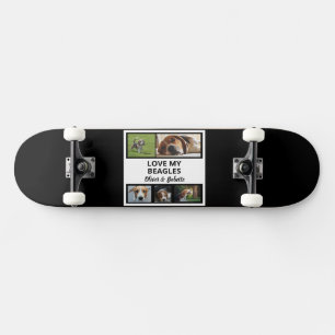 Skateboard Collage photo de chiot et chien personnalisé pour 
