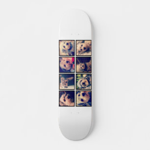 Skateboard Collage photo personnalisé avec photos Carrés