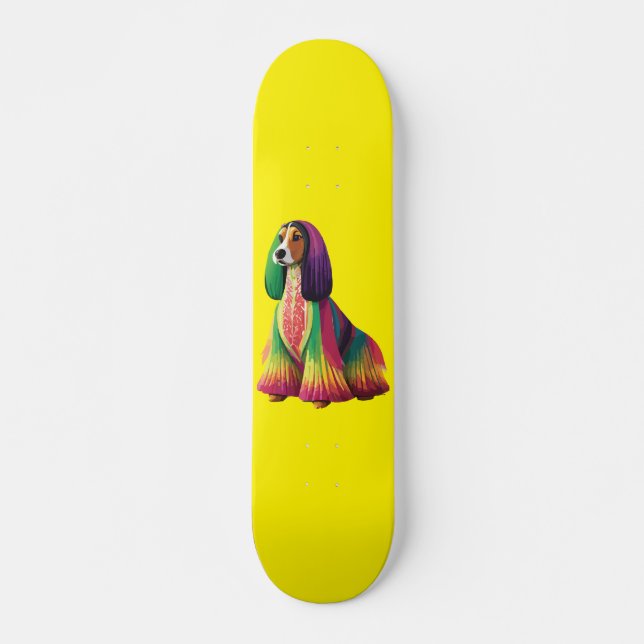 Skateboard Coloré Afghan Hound (Devant)