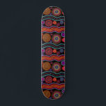 Skateboard Coloré Moderne Australien Dot Art Tribal Motif<br><div class="desc">Ce design moderne présente un motif à points tribaux peints en couleur orange vif,  violet,  vert,  turquoise et blanc sur un arrière - plan noir #tribal #australian #sports #fun #cadeaux #giftsforhim #giftsforher #skateboard #skateboards #skate #skater #outdoor #style #trendy</div>