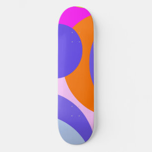 Skateboard Coloré orange rose violet et bleu abstrait