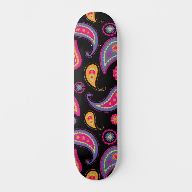Skateboard Coloré Paisley sans couture Motif (Recto)