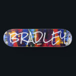 Skateboard Colorful Modern Abstrait Personnalisé Nom Personna<br><div class="desc">Colorful Modern Abstrait Personnalisé Nom personnalisé Skateboard vous propose votre nom personnalisé dans la typographie moderne sur un arrière - plan abstrait coloré. Personnalisez en modifiant le texte dans la zone de texte fournie. Offrez un cadeau sur mesure, un skateboard personnalisé à votre skateboarder préféré pour Noël, anniversaire ou votre...</div>