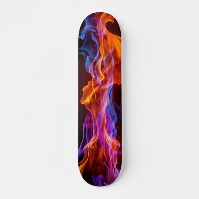 Skateboard Colorful multicolored flames (Devant)