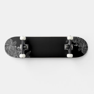 Skateboard Composition des fleurs noires