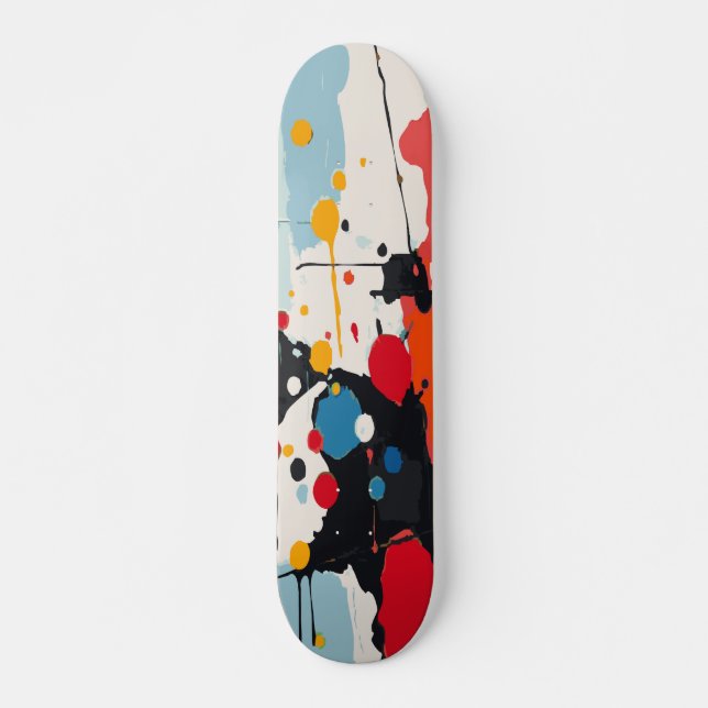 Skateboard Conception Abstraite de Coulures de Peinture Color (Devant)