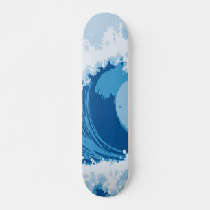 Skateboard Conception Abstraite de Vague de Curl Rip en Océan