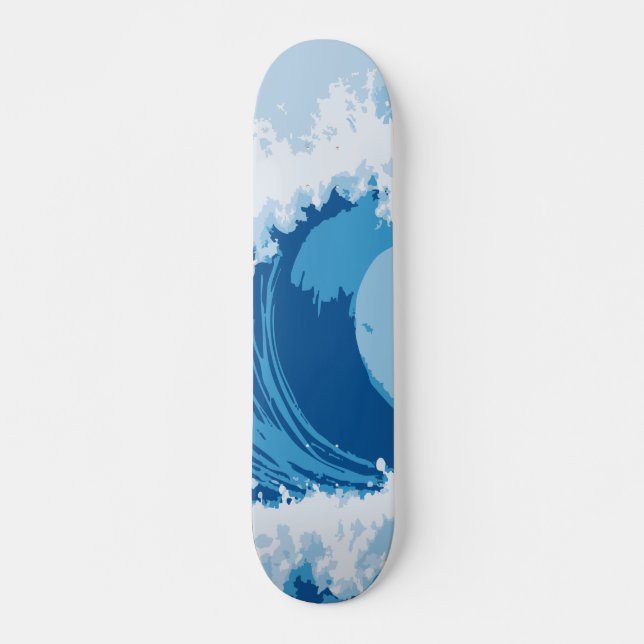 Skateboard Conception Abstraite de Vague de Curl Rip en Océan (Devant)