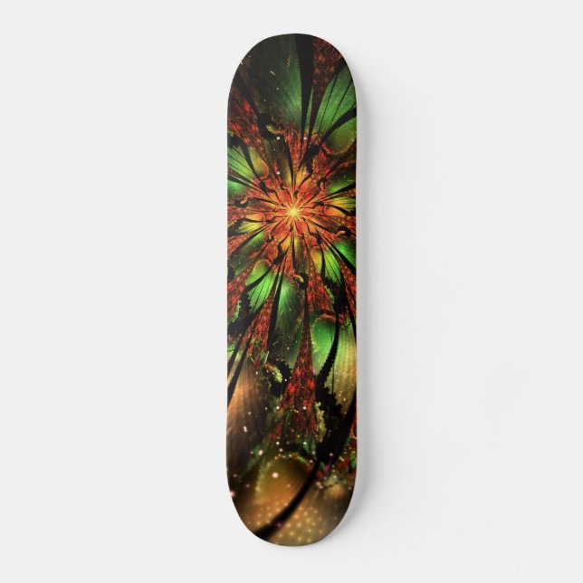Skateboard Conception Abstraite des fleurs fractales. (Recto)