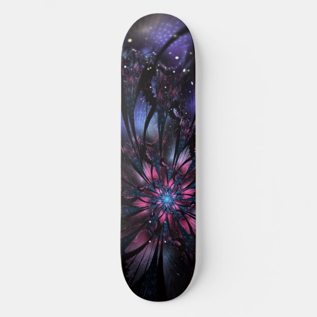 Skateboard Conception Abstraite des fleurs fractales. (Recto)