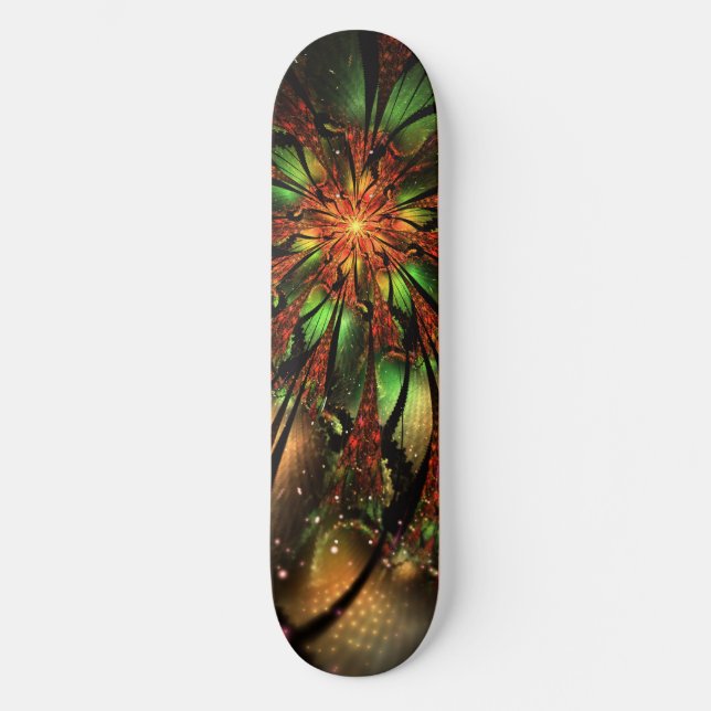 Skateboard Conception Abstraite des fleurs fractales. (Recto)