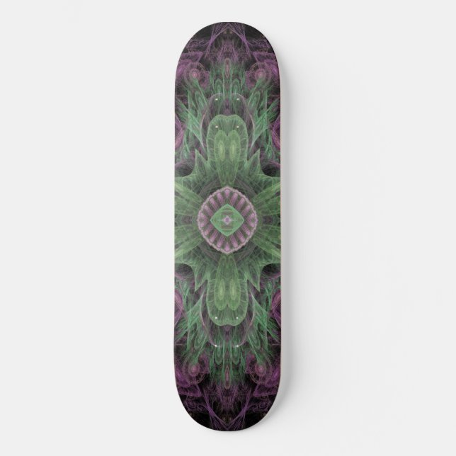 Skateboard Conception Abstraite Fractale Moderne Violette et  (Recto)