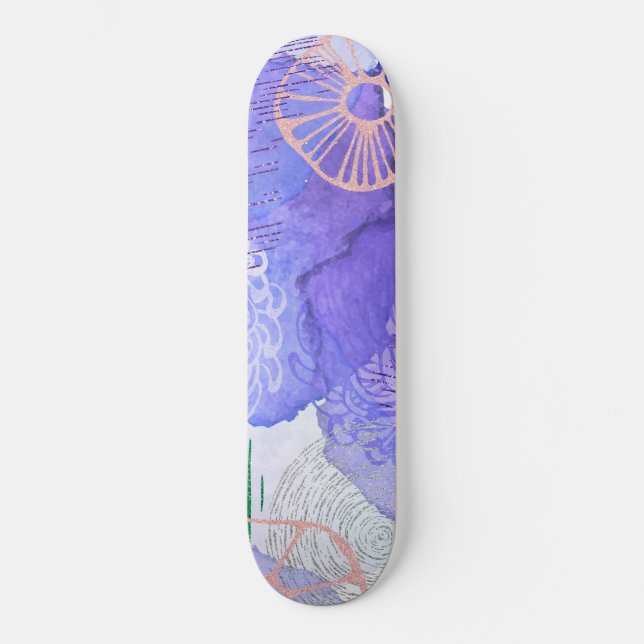 Skateboard Conception abstraite violette (Recto)