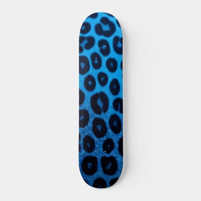 Skateboard Conception audacieuse d'impression de guépard bleu (Devant)