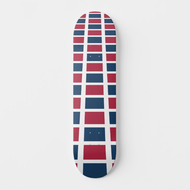 Skateboard Conception Cool Motif Rouge et Bleu Gras 8 pouces (Recto)