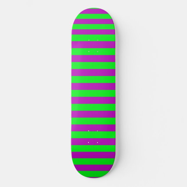 Skateboard Conception de bandes violettes et vertes (Recto)