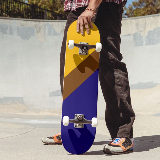 Skateboard Conception de bloc couleur bleu jaune (Créateur téléchargé)