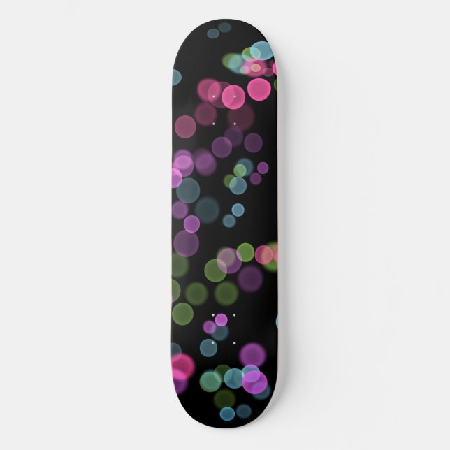 Skateboard Conception de bulle abstraite verte bleue rose vio (Recto)