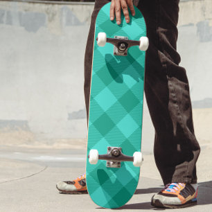 Skateboard Conception de carreaux à carreaux gingham sarcelle