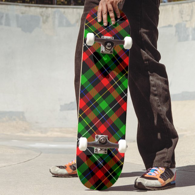 Skateboard Conception de carreaux en flanelle rouge vert blan (Créateur téléchargé)