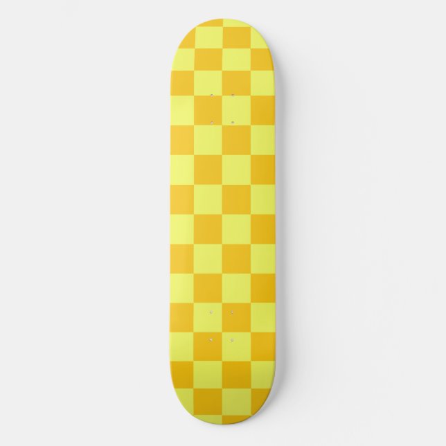 Skateboard Conception de chèques jaune clair et foncé (Recto)