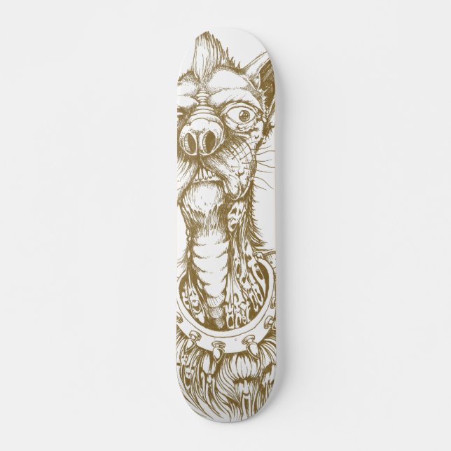 Skateboard Conception de Chien de Rude sur bois (Devant)