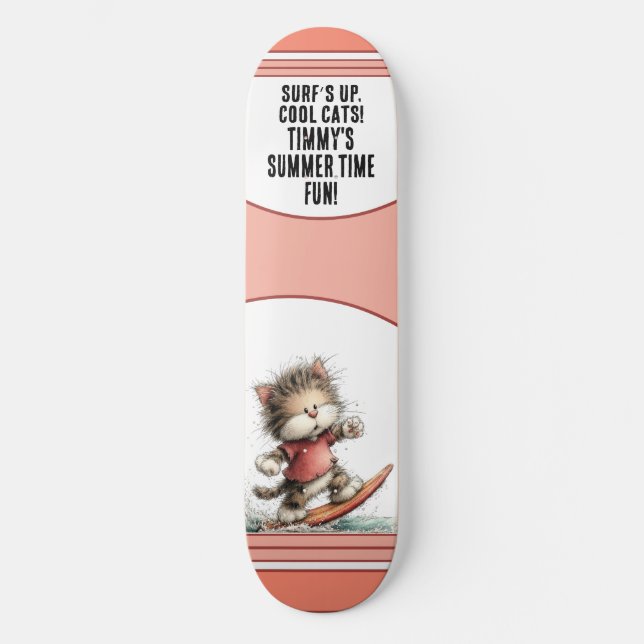 Skateboard Conception de divertissement estival de chat de su (Recto)