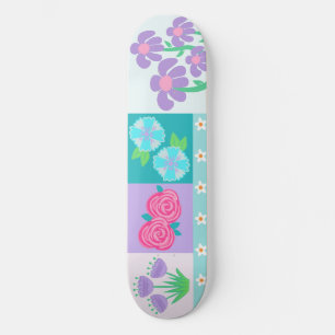 Skateboard Conception de fleurs vibrantes en fleurs