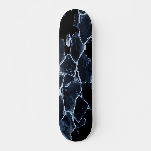 Skateboard Conception de glace brisée abstraite (Devant)