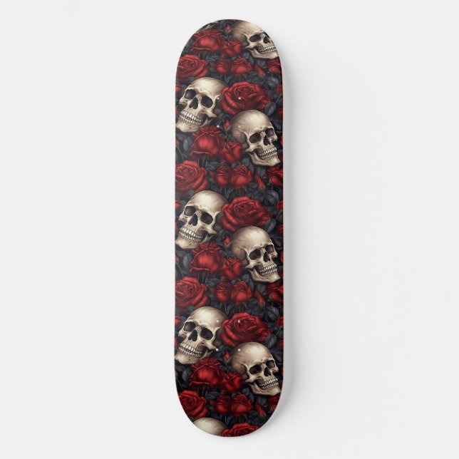 Skateboard Conception de la série A Skull and Roses 10 (Recto)