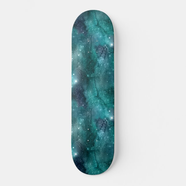 Skateboard Conception de la série Galaxie sarcelle 8 (Recto)
