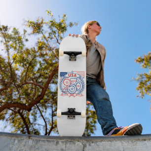 Skateboard Conception de l'emblème de l'anniversaire patrioti