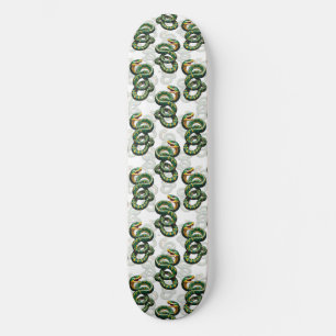 Skateboard Conception de motif de serpents - Blanc 