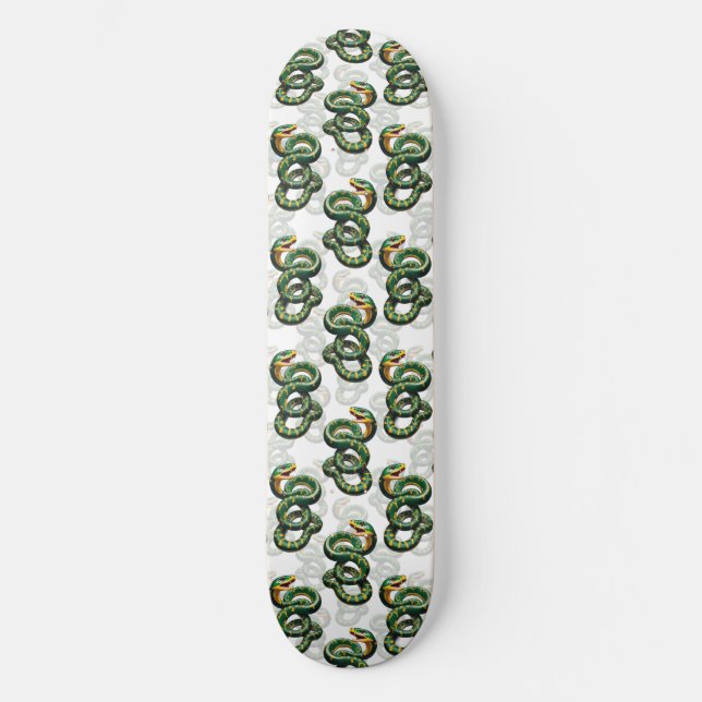 Skateboard Conception de motif de serpents - Blanc  (Recto)
