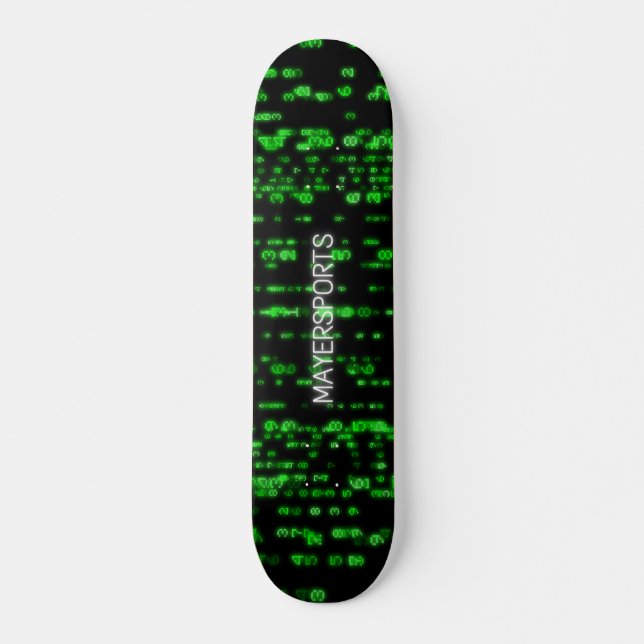 Skateboard Conception de numéro vert de piratage (Devant)