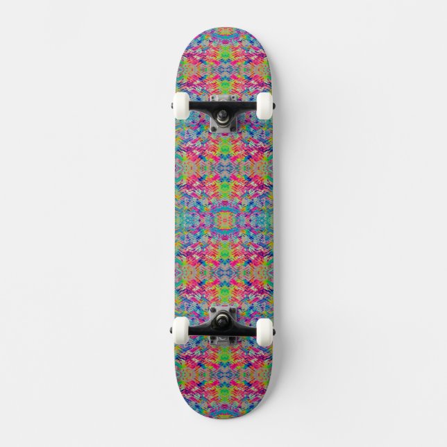 Skateboard Conception de pistes néon colorées mignonnes (Recto)
