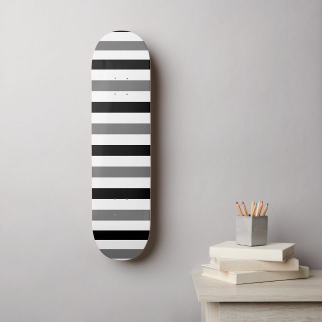 Skateboard Conception de rayures noires et blanches Ahs (Art mural)