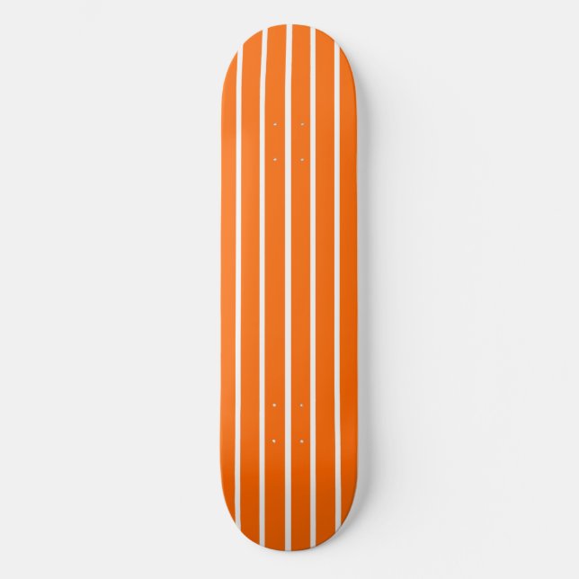 Skateboard Conception de rayures orange et blanc (Recto)