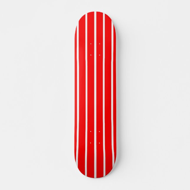 Skateboard Conception de rayures rouges et blanches (Devant)