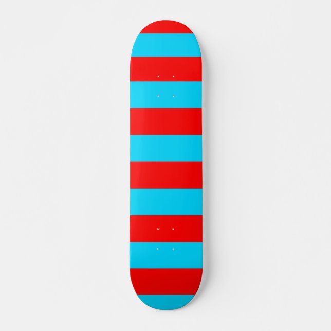 Skateboard Conception de rayures rouges et bleues (Devant)