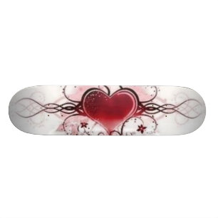 Skateboard conception de tatouage de coeur
