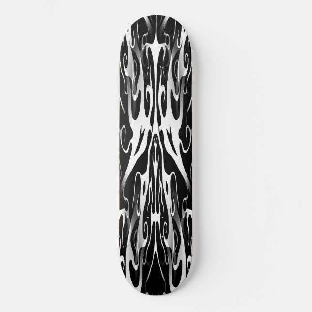 Skateboard Conception de tatouage tribal élégant - blanc sur  (Recto)