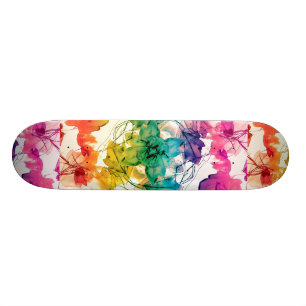 Skateboard Conception décorative de remous floraux