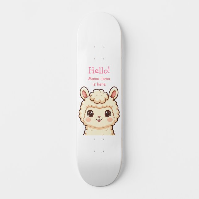 Skateboard Conception d'illustration de lama mignon (Recto)