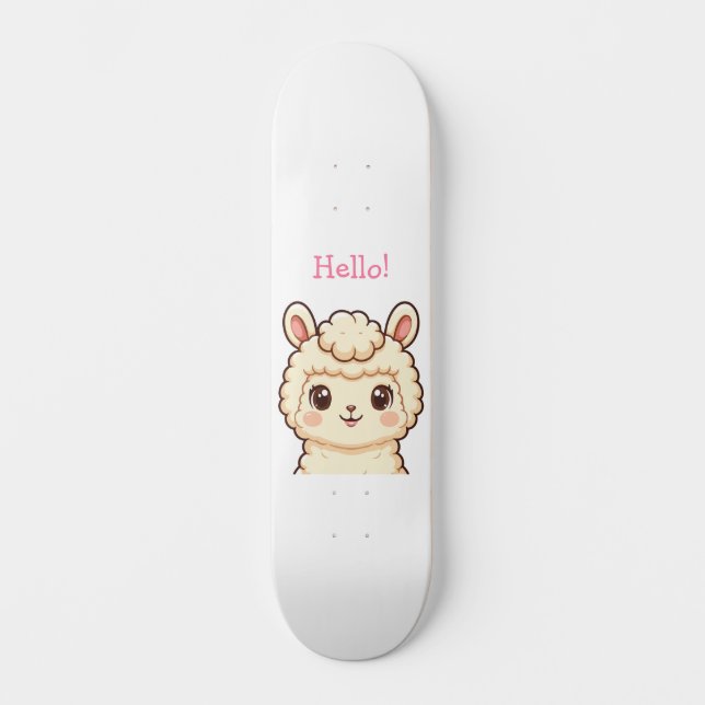 Skateboard Conception d'illustration de lama mignon (Recto)
